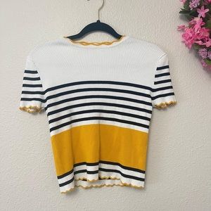 Zara KNIT Stripe Top Size Large